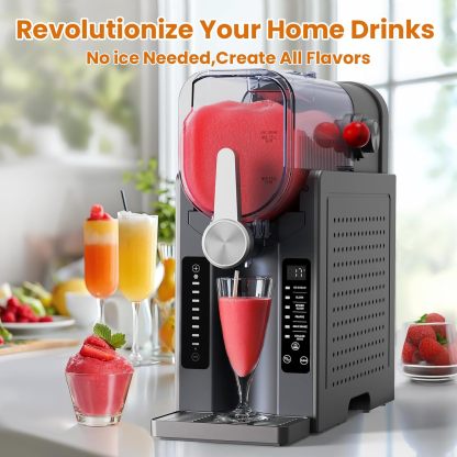 Slushie & Soft Serve Machine with 6 Preset Programs, Auto-Clean & LED Display