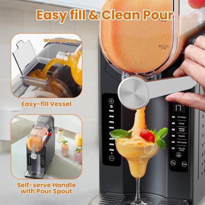 Slushie & Soft Serve Machine with 6 Preset Programs, Auto-Clean & LED Display