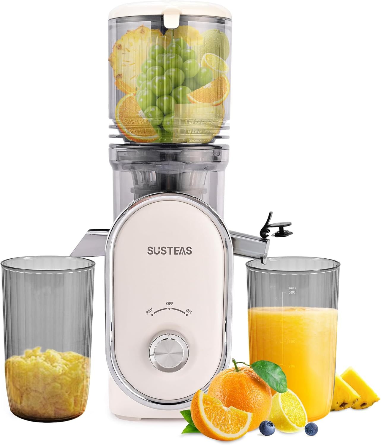 SUSTEAS Cold Press Juicer, 5.3" Feed Chute Slow Masticating Machines w