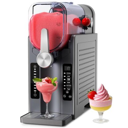 Slushie & Soft Serve Machine with 6 Preset Programs, Auto-Clean & LED Display