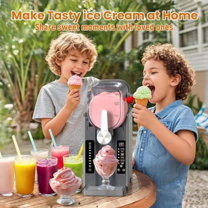 Slushie & Soft Serve Machine with 6 Preset Programs, Auto-Clean & LED Display