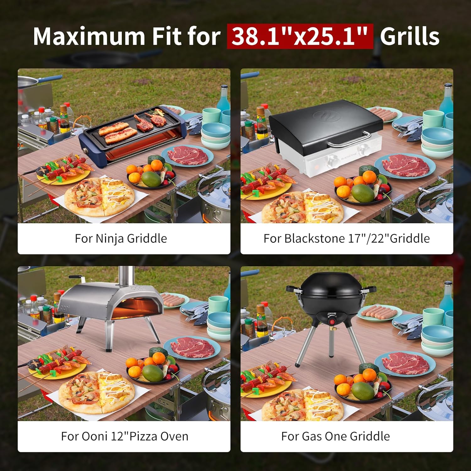 Outdoor Mobile Kitchen Portable Grill Cart, All-in-One Stainless Steel Foldable Camping Table, with Cleaning, Chopping, Cooking and Food Preparation Functions, for Camping, Rving, Family Gatherings