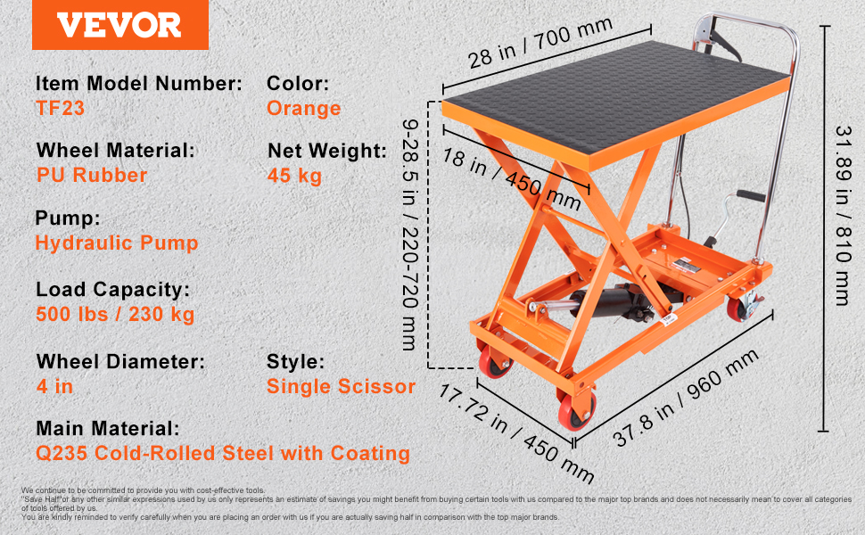 hydraulic lift table