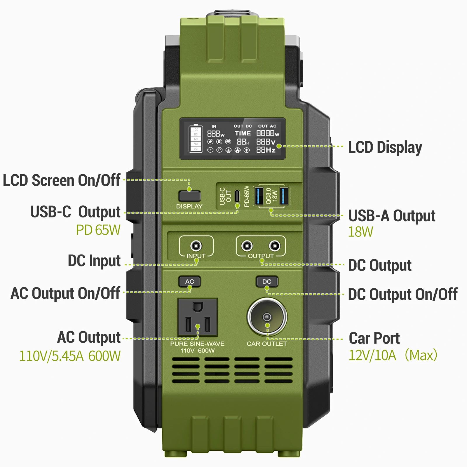 🔥Portable Power Station with Built-in Solar Panel【Worldwide Shipping】
