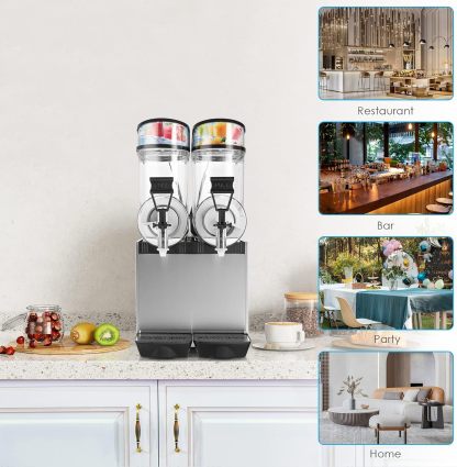 15L x 2 Tank Margarita Maker, 1000W Stainless Steel Smoothie Frozen Drink Maker