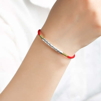 Buddha Stones Tibetan Buddhist Handmade Mani Mantra Lucky Red String Bracelet Bracelet BS 11