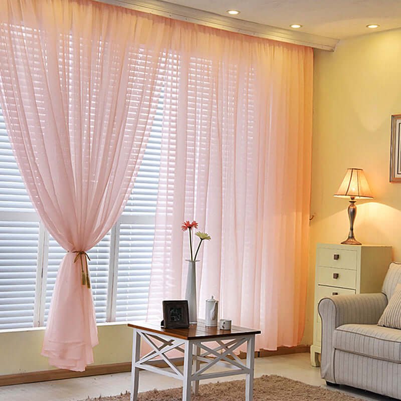 2 Pack Blush Sheer Chiffon Event Curtain Drapes, Durable Flame Resistant Organza Backdrop Event Panels With Rod Pockets - 10ftx10ft