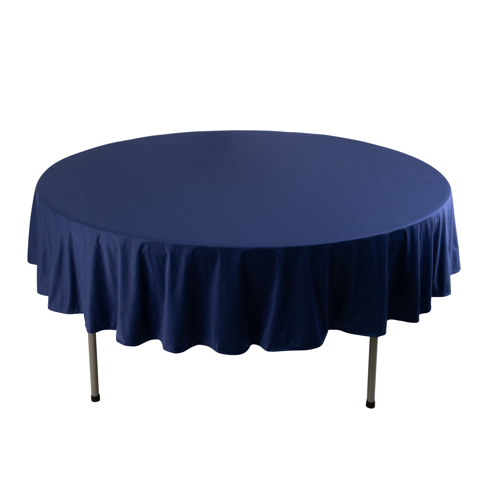 Scuba Round 90" Tablecloth Navy Blue - Wrinkle Free & Stain Resistant Table Cover