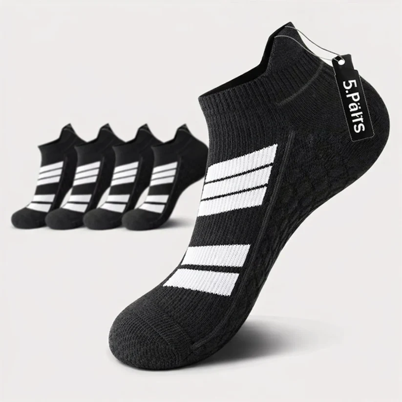 Stay-Put No-Show Sports Socks – Soft Cotton, Zero Slipping