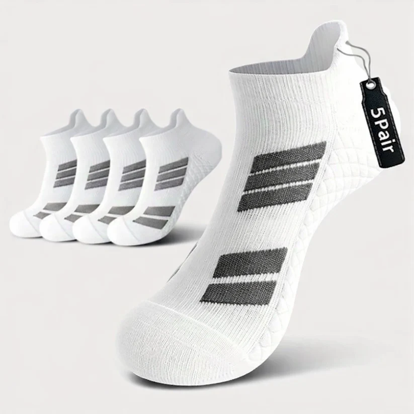 Stay-Put No-Show Sports Socks – Soft Cotton, Zero Slipping