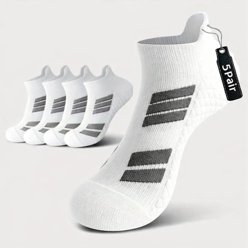 Stay-Put No-Show Sports Socks – Soft Cotton, Zero Slipping