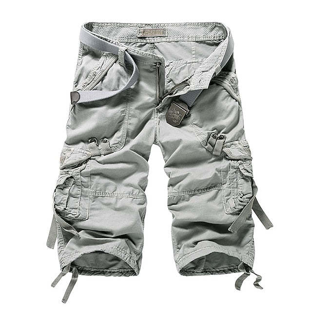 Men's Multi Pocket Plain Cargo Shorts