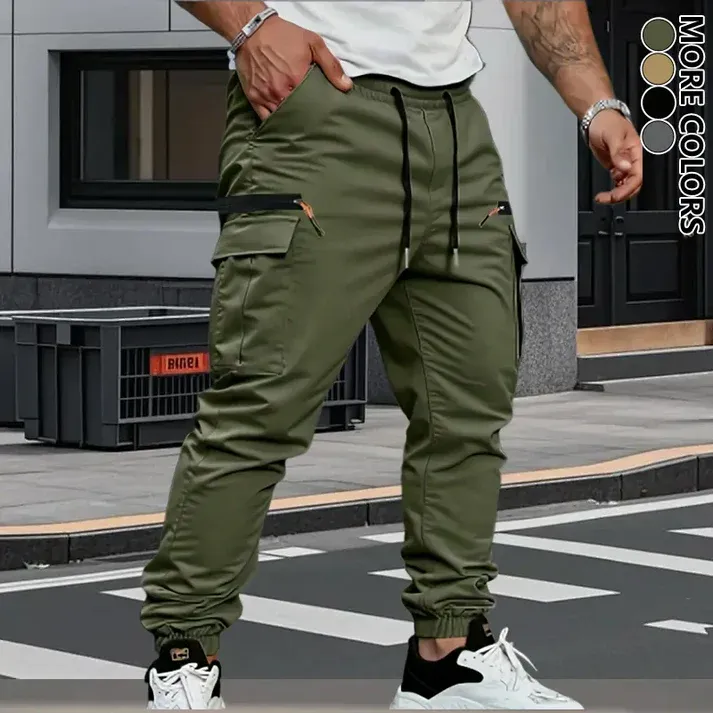 Men's Stretch Cargo Pants with Multiple Pockets
