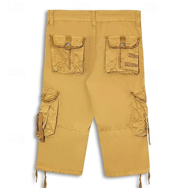 Men's Multi Pocket Plain Cargo Shorts