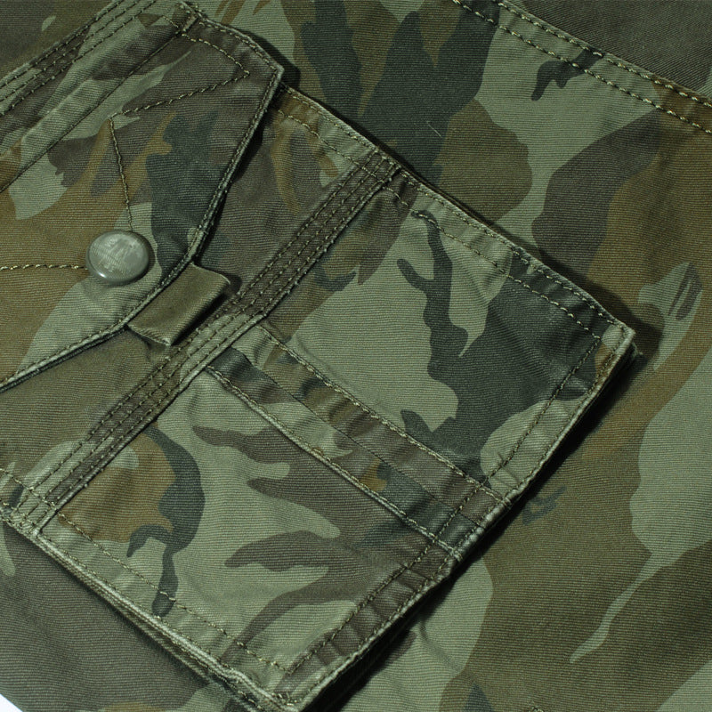 HomyJoy Casual Cotton Camo Multi-pocket Men Shorts