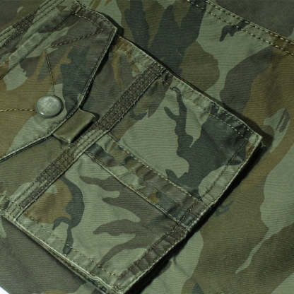 HomyJoy Casual Cotton Camo Multi-pocket Men Shorts