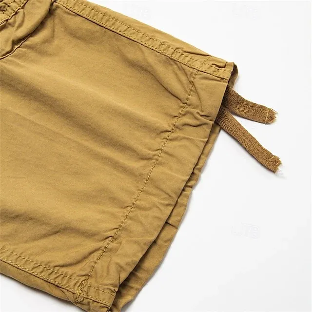 Men's Multi Pocket Plain Cargo Shorts