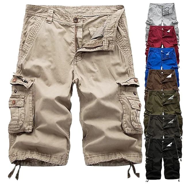 HomyJoy Men's Cargo Shorts Multi Pockets Twill Cargo Shorts