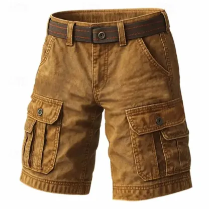 HomyJoy Men's Vintage Washed Cargo Shorts