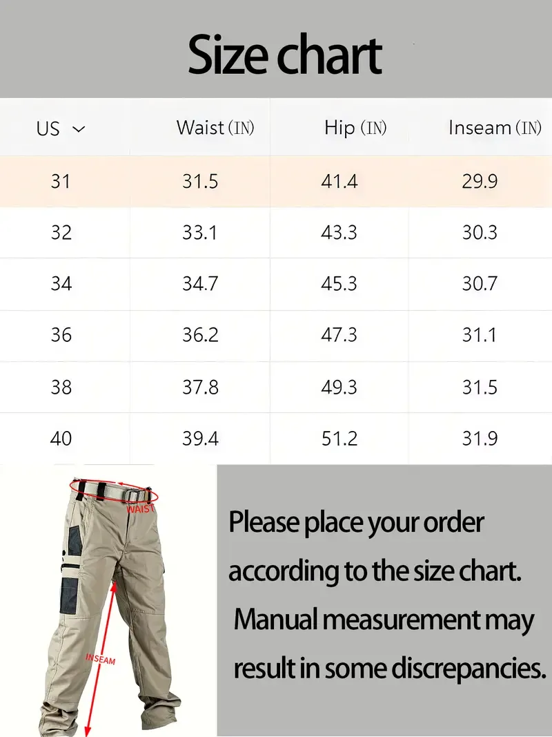 Men's Tactical Cargo Pants | Multi-Pocket Outdoor Work Pants