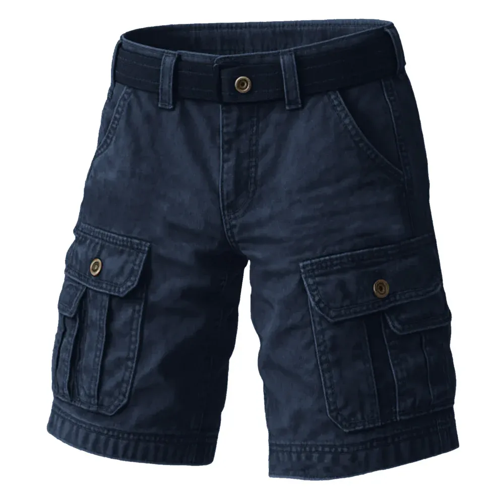 HomyJoy Men's Vintage Washed Cargo Shorts