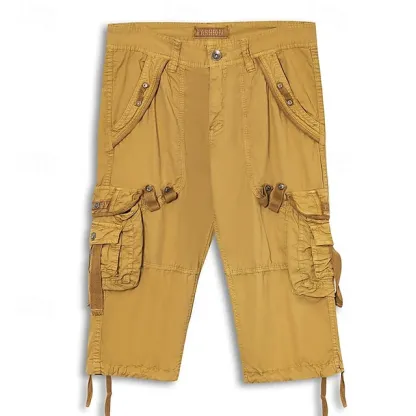 Men's Multi Pocket Plain Cargo Shorts