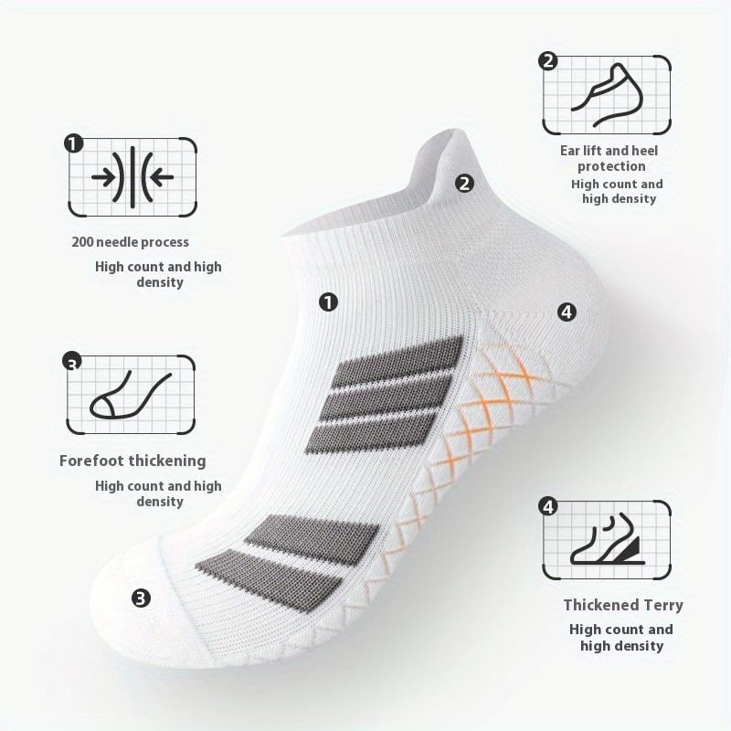 Stay-Put No-Show Sports Socks – Soft Cotton, Zero Slipping