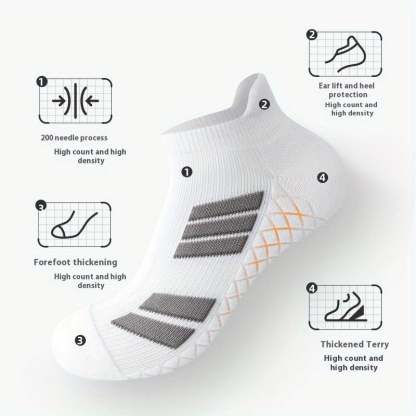 Stay-Put No-Show Sports Socks – Soft Cotton, Zero Slipping