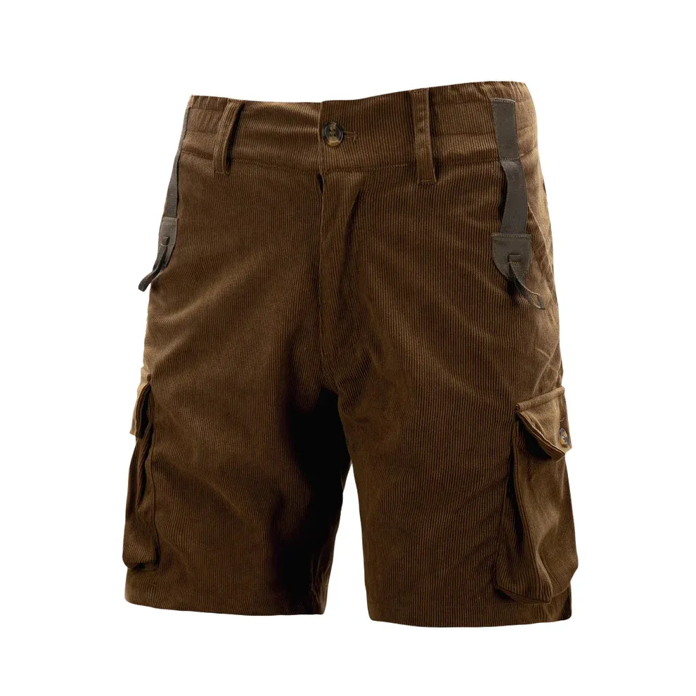 HomyJoy Men's Multi-Pocket Corduroy Cargo Shorts