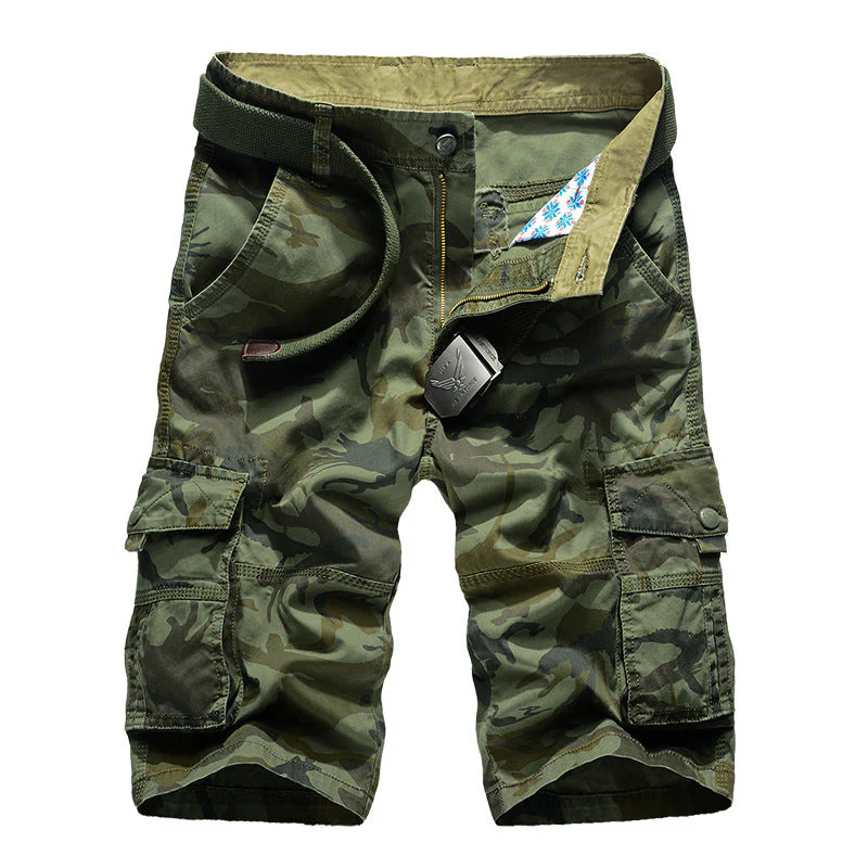 HomyJoy Casual Cotton Camo Multi-pocket Men Shorts