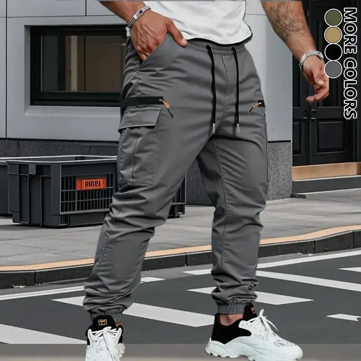 Men's Stretch Cargo Pants with Multiple Pockets