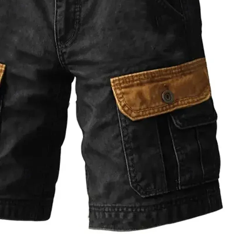 HomyJoy Men's Vintage Washed Cargo Shorts