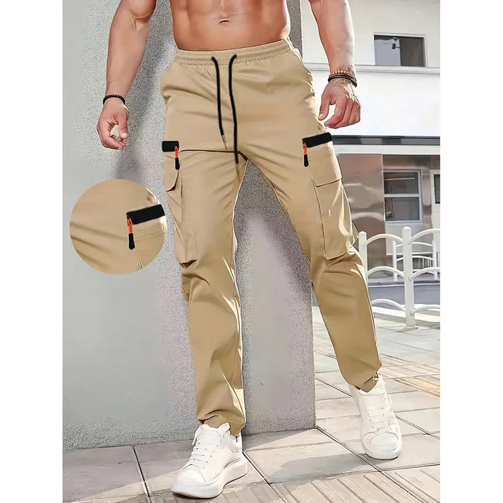 Men's Stretch Cargo Pants with Multiple Pockets