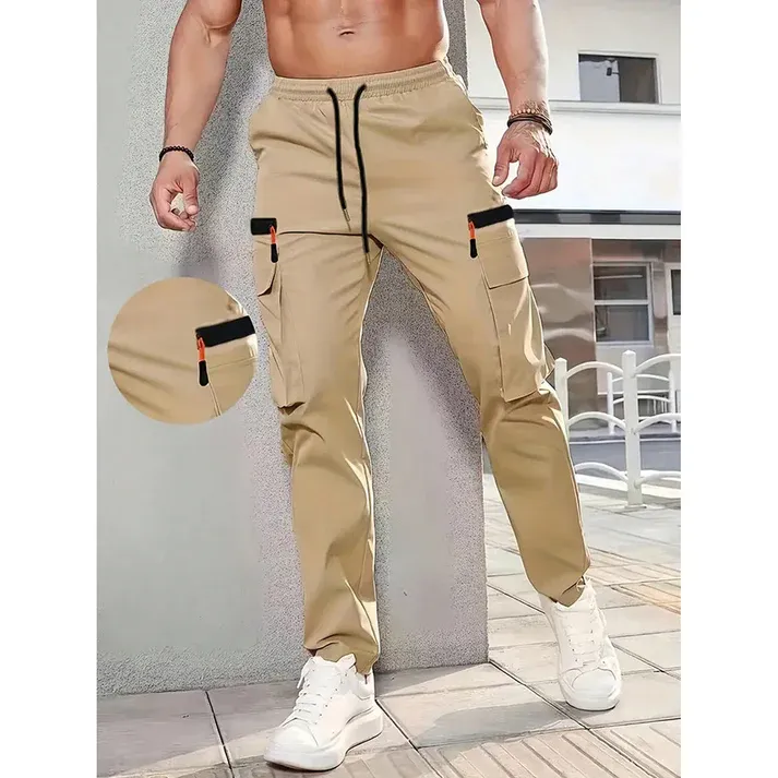 Men's Stretch Cargo Pants with Multiple Pockets