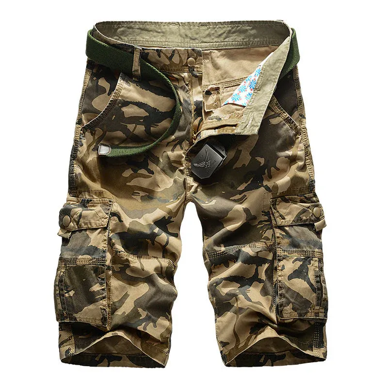 HomyJoy Casual Cotton Camo Multi-pocket Men Shorts