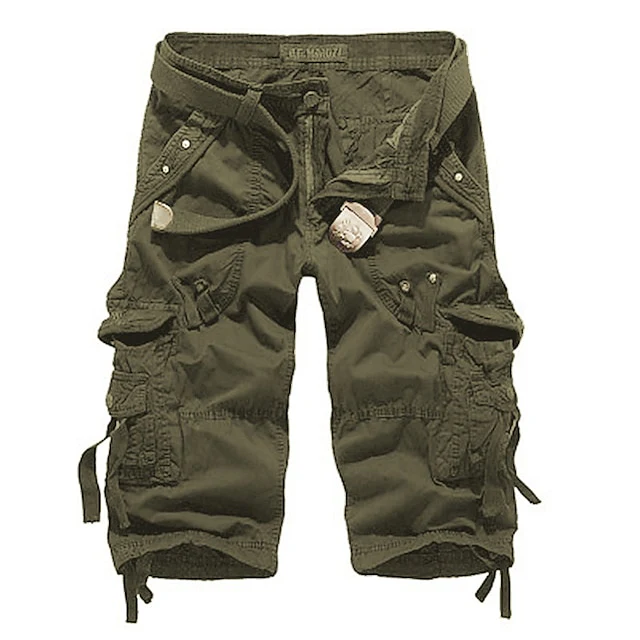 Men's Multi Pocket Plain Cargo Shorts