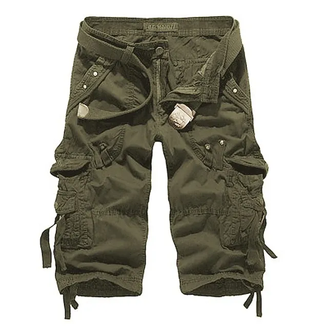 Men's Multi Pocket Plain Cargo Shorts