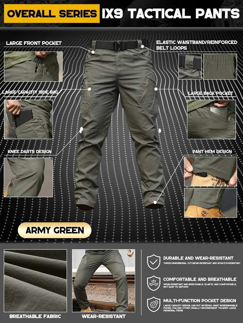 Men's Multi-Pocket Tactical Cargo Work Pants