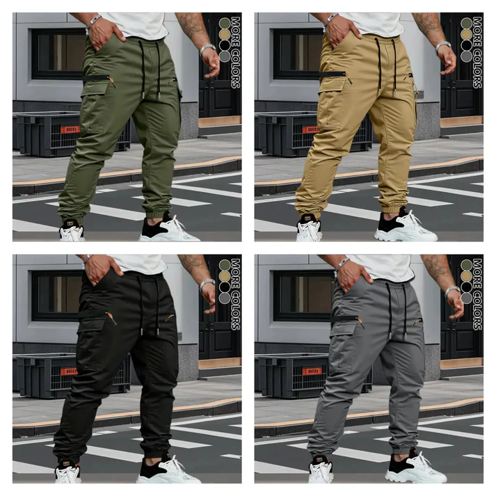 Men's Stretch Cargo Pants with Multiple Pockets