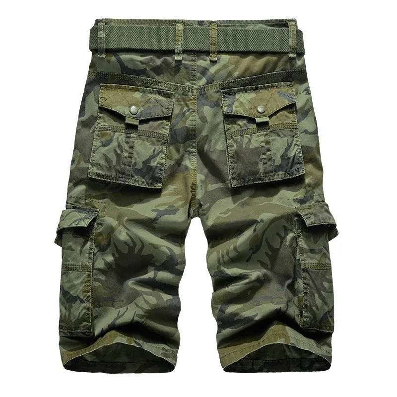 HomyJoy Casual Cotton Camo Multi-pocket Men Shorts