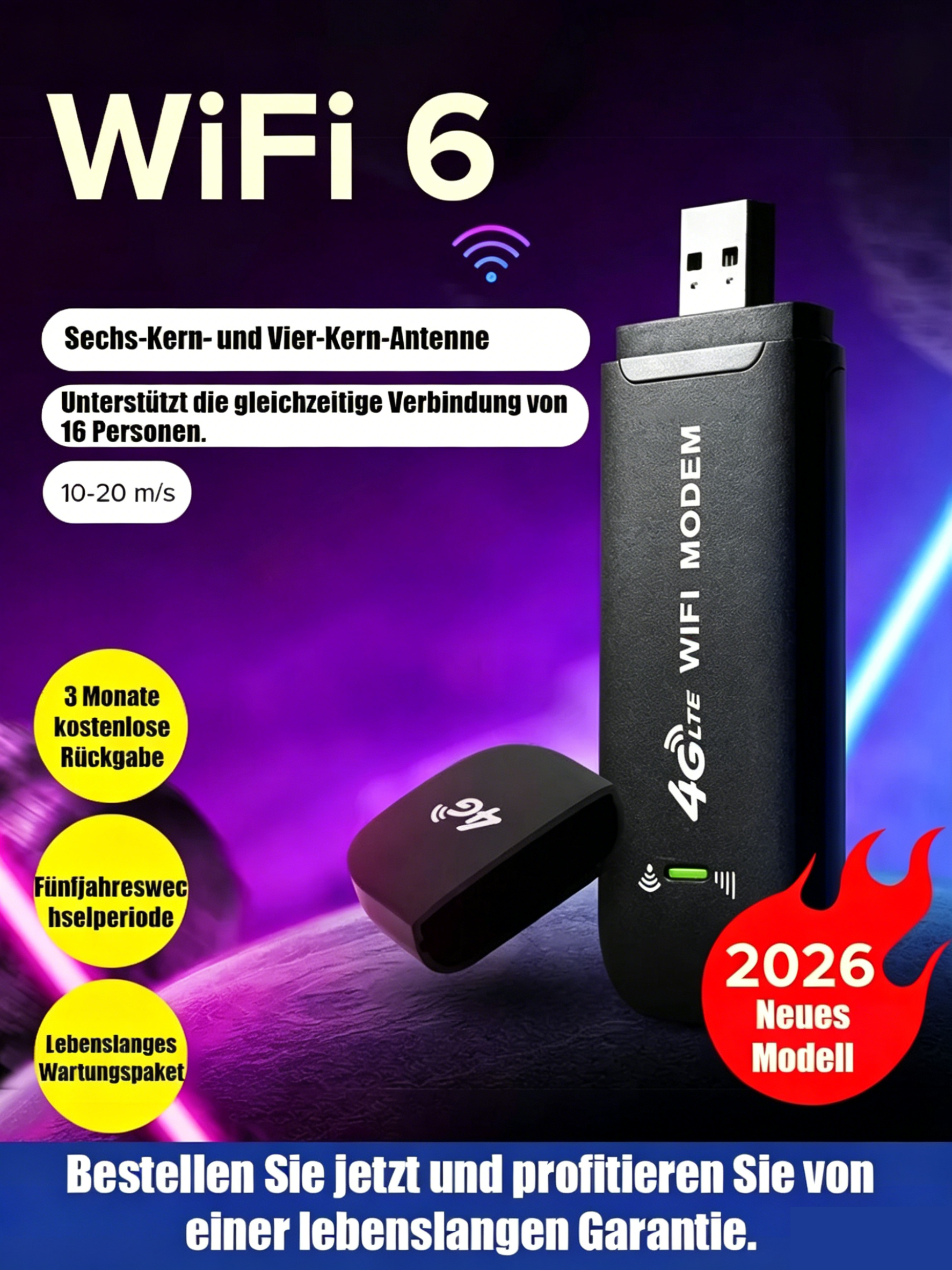 Drahtlose Netzwerkkarte tragbares WLAN.