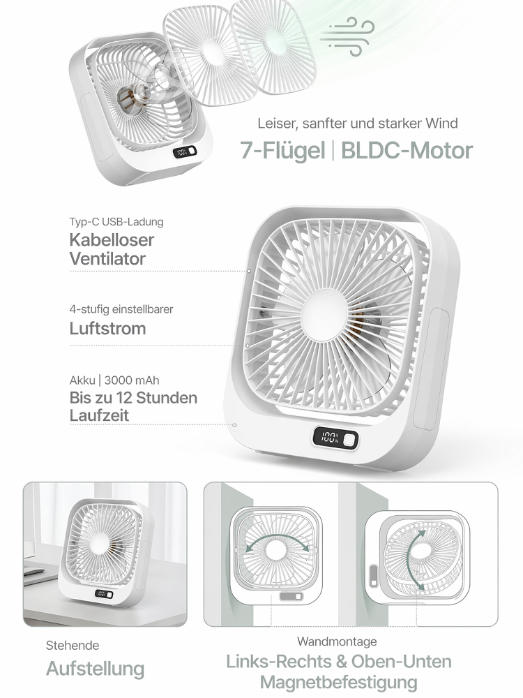 🔥 Endlich Schluss mit Schwitzen! Der neue Magnet-Ventilator – 50% günstiger! 🔥