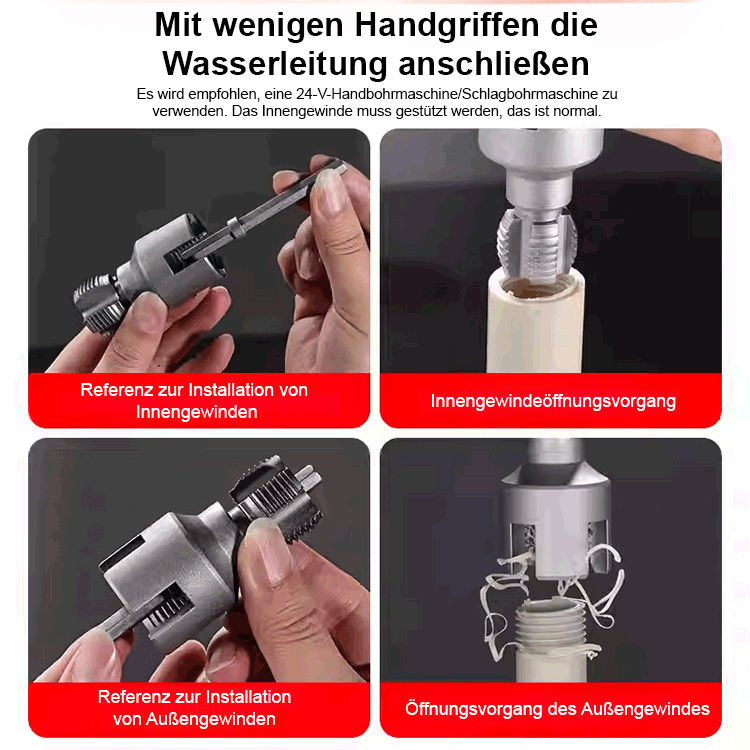 Innen- und außenintegrierter Präzisions-Gewindebohrer.