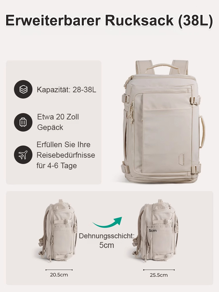 【Sie müssen Ihr Gepäck nicht einchecken oder beschädigen】Box Typ große Kapazität Rucksack