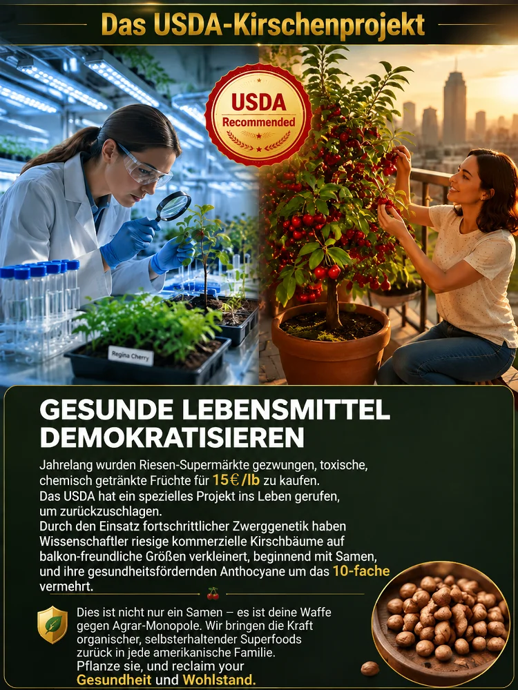 Chilenischer selbstbestäubender Kirschbaum‑Setzling – Winterhart, auch für Töpfe! Schon im Juli Früchte ernten