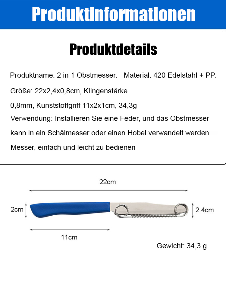 2-in-1 Obstmesser