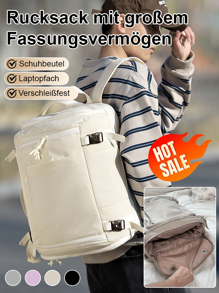 【Sie müssen Ihr Gepäck nicht einchecken oder beschädigen】Box Typ große Kapazität Rucksack