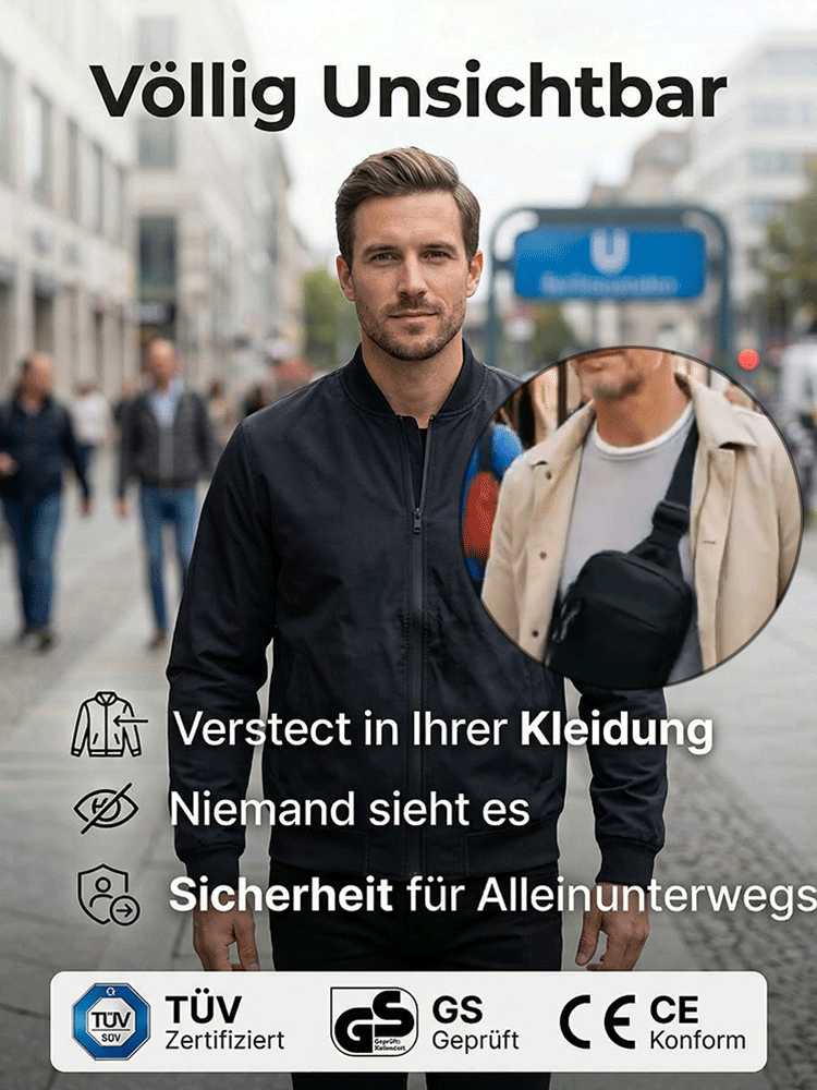 Wasserdichte, diebstahlsichere Brusttasche