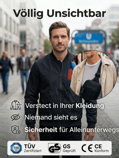 Wasserdichte, diebstahlsichere Brusttasche