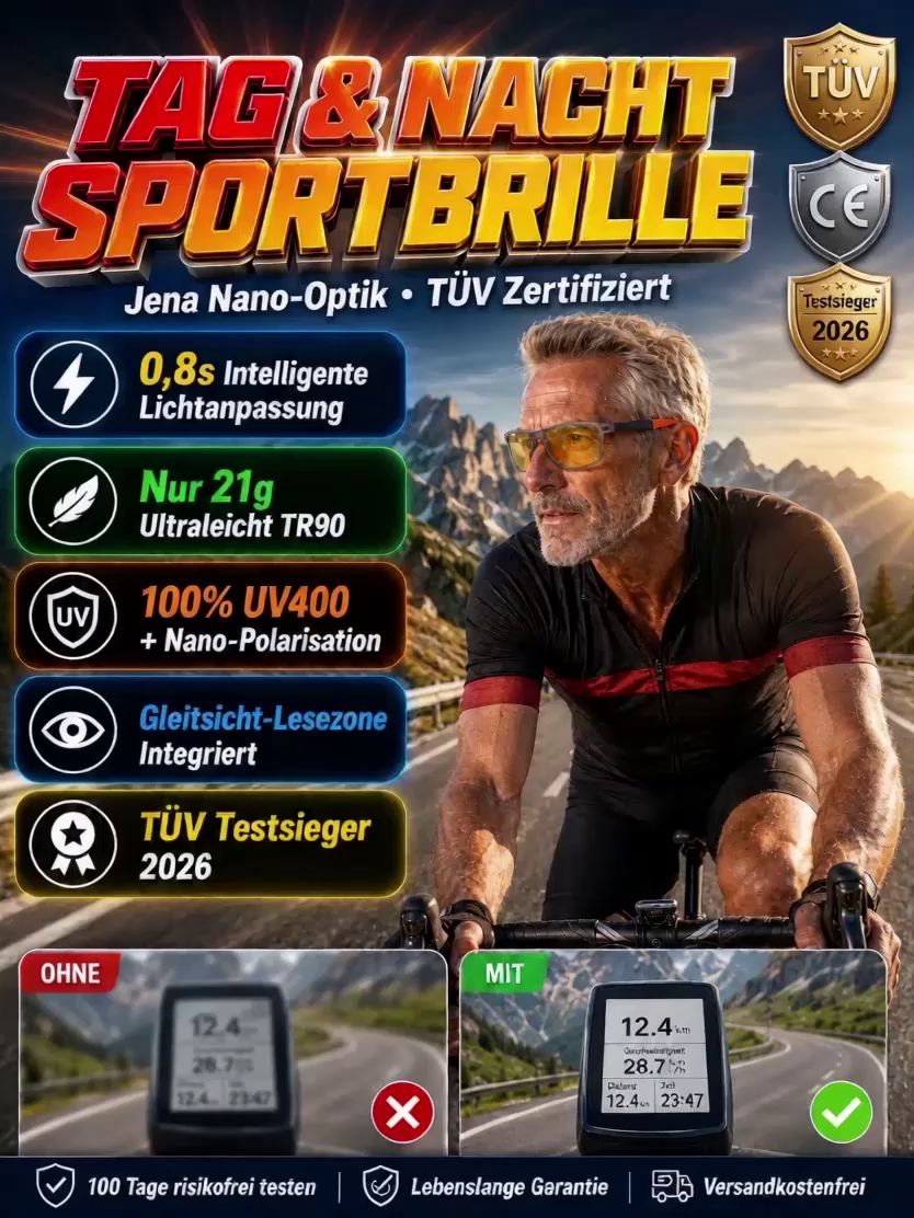 【Tag und Nacht verwendbar】Ultraleichte Sport-Nachtlesebrille